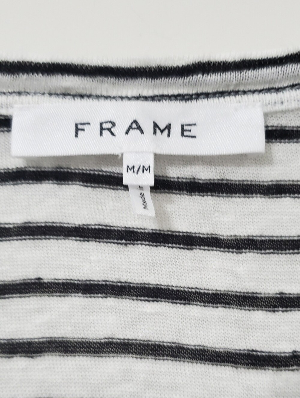 Frame Organic Linen Strioed Scoopneck Top Size Medium - Picture 3 of 7